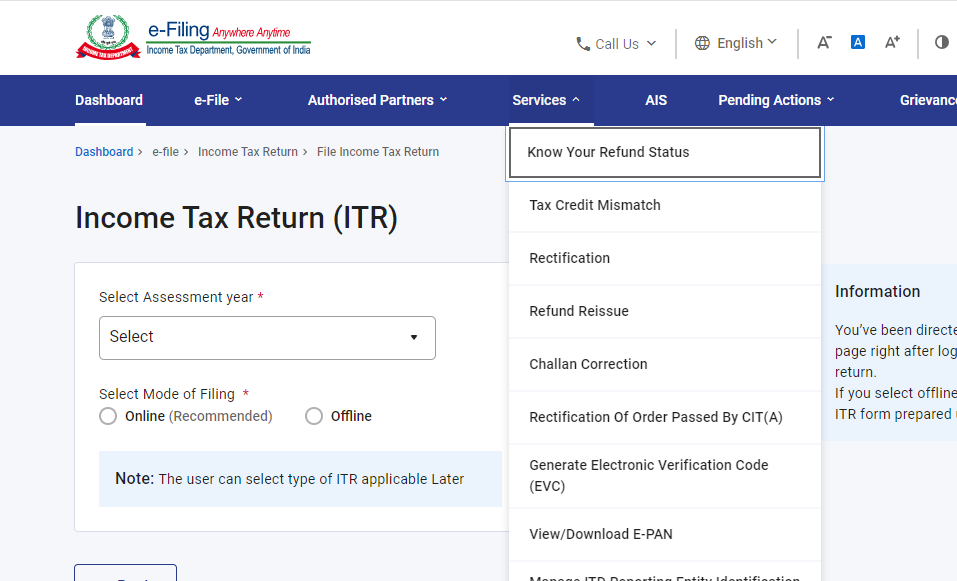 ITR REFUND STATUS