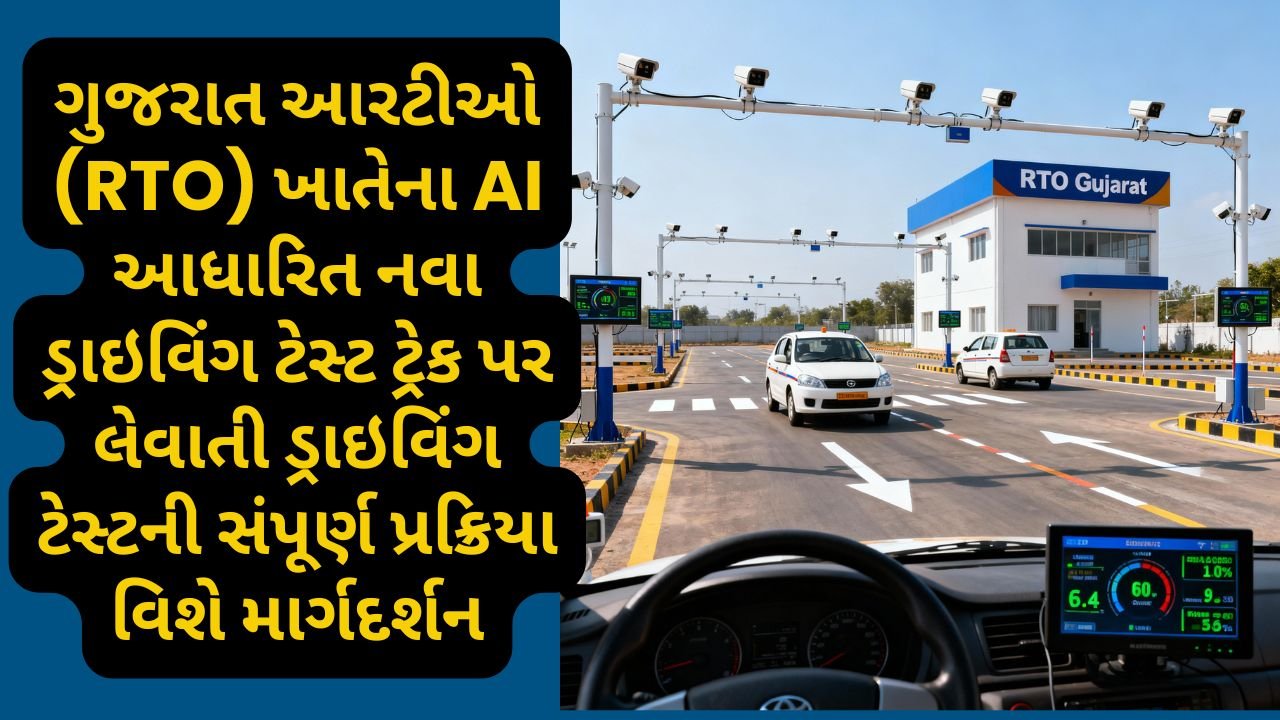 ગુજરાત આરટીઓ (RTO) ખાતેના AI આધારિત નવા ડ્રાઇવિંગ ટેસ્ટ ટ્રેક પર લેવાતી ડ્રાઇવિંગ ટેસ્ટની સંપૂર્ણ પ્રક્રિયા વિશે માર્ગદર્શન